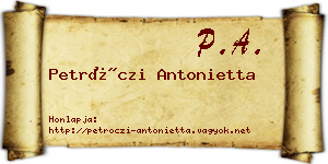 Petróczi Antonietta névjegykártya